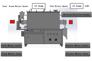 Lab Tubular Furnace 1700&#8451; Chlorine Gas CVD Rotary High Temp. Vacuum Electric Tube Furnace OD 170mm With Water Cooling System - Product Image 5