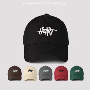 Unisex <b>Baseball</b> <b>Cap</b> Heart Embroidery Sun Protection Duckbill Hat For Spring Autumn Casual Wear - Product Image 3