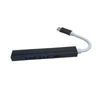 Hub USB 3.0 4 ports en alliage d'aluminium avec adaptateur Type C, répartiteur de données SuperSpeed