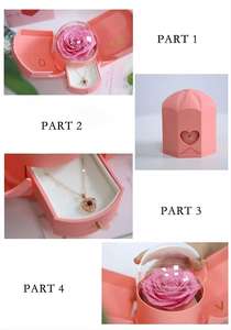 Preserved Real Rose Wing Box <strong>Necklace</strong> &amp; Gift Set with Long-Lasting 3-5 Years Handmade Elegant Packaging for Valentine's Day - Product Image 4