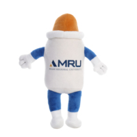 Peluche personnalisée en forme de bouteille de dessin animé, jouet en peluche doux, personnage de bouteille blanche avec broderie du logo flamme, cadeau promotionnel