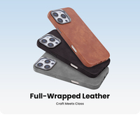 Vente en gros de coques de téléphone magnétiques antichoc en cuir entièrement enveloppantes C&T multicolores pour 17/16/15/14/13/12/11 Pro Max Plus