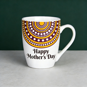 Taza de Cerámica Personalizada con Diseño de Puntos para el Día de la Madre - Taza de Café Blanca de 12 oz con Diseño de Mandala Colorido, Regalo Personalizado para Mamá - Product Image 3