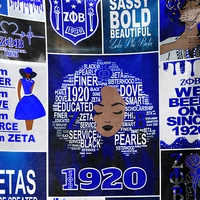 En İyi Kalite Düşük Fiyat 1920 Sorority Zeta Phi Beta Baskılı Özel Dokumasız Polyester Taşınabilir Yumuşak Peluş Seyahat Battaniyesi