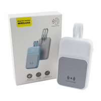 Powerbank-Fabrik Kabellose Magnetische Powerbank 5000mAh 10000mAh Eingebautes 2-in-1-Kabel Schnellladung Powerbank