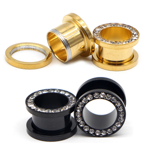 10 Pares de Túneles y Plugs para Oreja de Acero Inoxidable con Circonitas, Expansores, Calibradores, Pendientes de Tornillo Hipoalergénicos, Joyería para <span class=keywords><strong>Piercing</strong></span> Corporal, Regalo - Product Image 2
