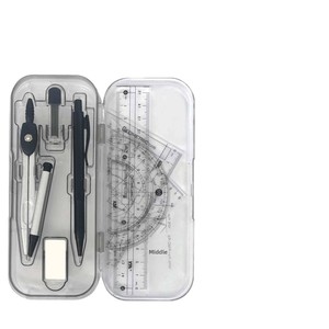 Set di Compasso e Righello in Plastica <span class=keywords><strong>per</strong></span> Studenti delle Scuole Medie e Elementari, Strumenti da Disegno con Righelli Dritti e Triangolari a 45 e 60 Gradi - Product Image 5