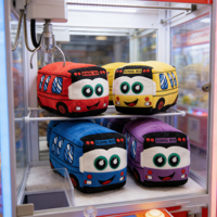 Jouets en peluche Bus scolaire mignons de 8 pouces, animaux en peluche, jouets pour enfants de style dessin animé et anime, pour machines à griffes