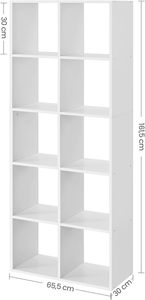 Étagère de séparation en bois durable de style scandinave blanc à 10 cubes pour <span class=keywords><strong>bibliothèque</strong></span>, salon et chambre - Product Image 2