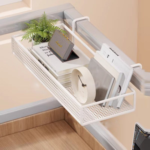 Office Organizer Desktop Hanging Rack Rectangle Hook Type Storage <b>Basket</b> <b>For</b> Desk Clutter Organizer With <b>Plant</b> Holder - Product Image 1