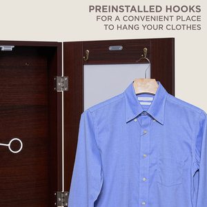 Planche pliable d'accessoires de repassage pour vêtements à la maison planche à <span class=keywords><strong>repasser</strong></span> pliante en bois miroir <span class=keywords><strong>armoire</strong></span> murale avec rangement - Product Image 5