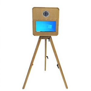 Profesyonel Taşınabilir 15.6 İnç Dokunmatik Ekranlı Masif Ahşap Fotoğraf Kabini Meşe Ağacı Selfie Fotoğraf Kabini Düğünler İçin - Product Image 2