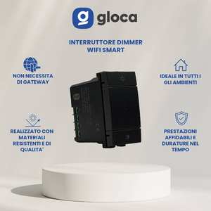 Interrupteur intelligent Wifi Gloca 110-240V, contrôle par application, en plastique intégré, pour éclairage LED avec application Tuya - Product Image 2
