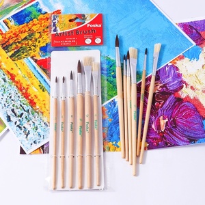 FOSKA Multi funzione per bambini pittura arte rotonda sintetica dettagli artista pennelli per pittura ad acquerello ad olio acrilico - Product Image 1
