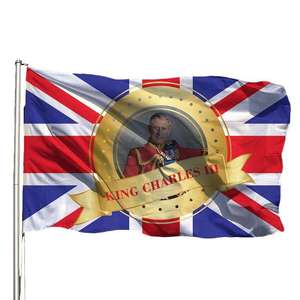 Gahumi <span class=keywords><strong>rey</strong></span> británico Carlos III bandera coronación 2024 banner impreso personalizado publicidad 3X5 bandera ceremonia celebración - Product Image 6
