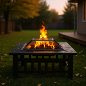 Braciere Northton da 32 Pollici in Ferro Nero con Griglia per Cucinare, per Uso Esterno su Patio, Stile Moderno a Legna - Product Image 2