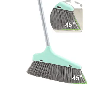 Home Cleaning Sweeper Upright Standing Broom And Dust Pan Brush Long Handle Plastic Broom And Dustpan Set