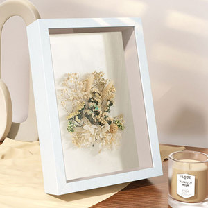 Chất lượng cao <span class=keywords><strong>8</strong></span>*10 <span class=keywords><strong>inch</strong></span> 3D gỗ khung hiển thị hộp bóng sâu với kính cho trang trí nội thất cảnh quan hoa khung ảnh - Product Image 3