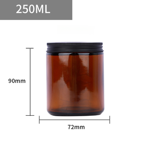 Tùy Chỉnh Thiết Kế Nhãn 2Oz 4Oz 8Oz 16Oz Hổ Phách Sang Trọng Xi Lanh Thẳng Hai Mặt Nến Thủy Tinh Jar Với Nắp Nhôm - Product Image 4