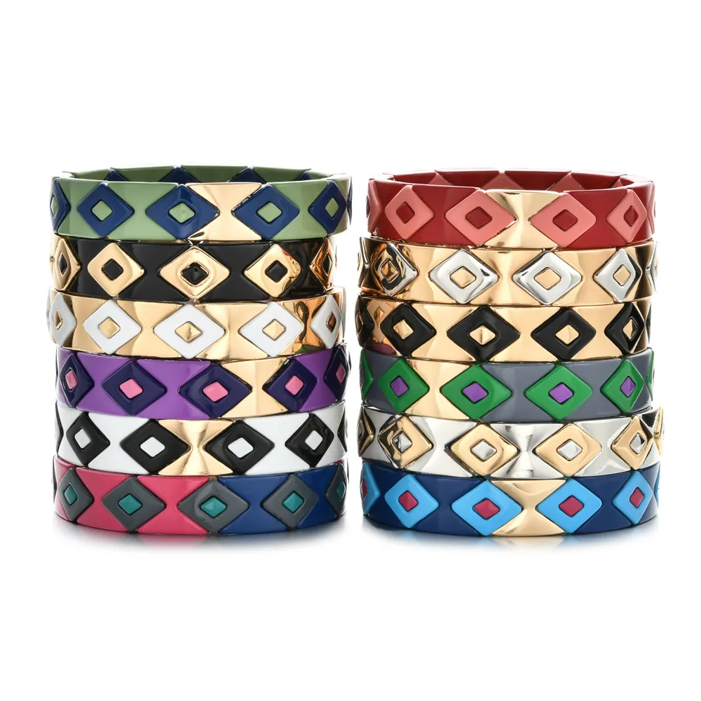Xvenda — Bracelets en émail extensible pour femmes, bijoux religieux turque, perles en carrelage arc-en-ciel, colliers décontractés, Diy,