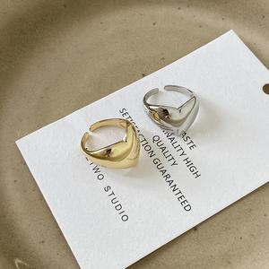 Anillo de corazón de Metal liso Simple para mujeres y hombres, anillo de moda, joyería de fiesta elegante coreana, regalos de pareja - Product Image 2
