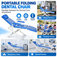 Fauteuil dentaire portable, unité dentaire mobile pliable avec hauteur réglable et dossier inclinable