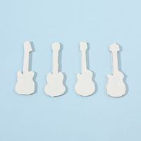Music Lover Rock Style Flat Badges UV Alloy Guitar Fridge Magnets Phone Stickers Black Nickel for Graduation Decor DIY Projects