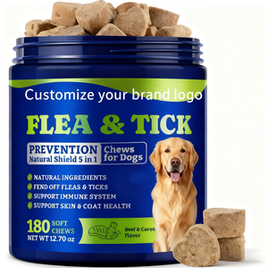 Golosinas Masticables Suaves Naturales y Orgánicas, Sin Granos, Altas <span class=keywords><strong>en</strong></span> Proteínas, Repelente de Plagas <span class=keywords><strong>en</strong></span> Polvo para <span class=keywords><strong>Perros</strong></span> y Gatos, Control de Pulgas y Garrapatas, Refuerzo del Sistema Inmunitario - Product Image 1