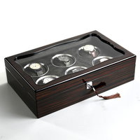 Montre de luxe pour homme avec finition laquée brillante, coffret complet, boîte à fermeture résistante aux chocs, résistante à l'eau, doublure en cuir pour
