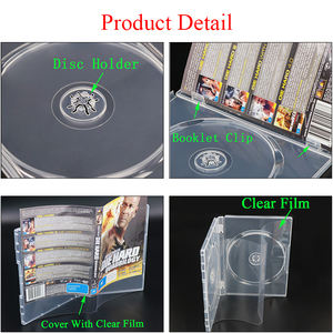 WEISHENG Boîte de rangement <span class=keywords><strong>vide</strong></span> en plastique pour 1, 2, 3, 4, 5, 6 disques <span class=keywords><strong>DVD</strong></span>, CD, 14 mm, pour emballage multi-disques, vente en gros - Product Image 6