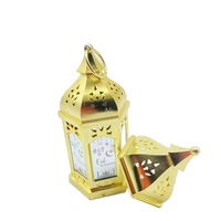 Lanterne Ramadan Superwin RTS avec musique, hexagone moyen, 10 LED, fil de cuivre, lustre, chaîne électro-plaquée, festival musulman islamique
