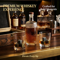 Ensemble cadeau de carafe à whisky personnalisée SHUNSTONE avec verre et pierres à whisky, cadeau promotionnel pour les bars, la vente au détail et les fêtes