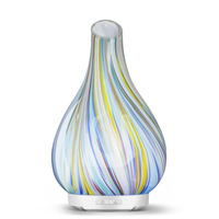 Diffuseur d'arômes ultrasonique en verre LED électrique élégant avec humidistat, humidificateur portable contrôlé par application pour la maison et le bureau