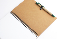 Carnet de notes à couverture rigide de couleur naturelle promotionnelle de 200 pages, 70 g/m², 100 feuilles écologiques, pages intérieures à reliure spirale lettre/A4