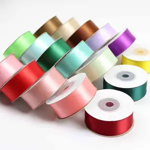 Plain Satin Ribbon Manufacturer Custom RPET Eco Friendly GRS Certificate Recycled Polyester RIBBONS Double Face Custom 3mm-100mm