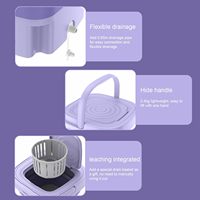 Lave-linge mini semi-automatique portable 9L avec sécheuse, électrique, à cuve unique, boîtier en plastique