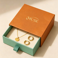 Boîte d'emballage à bijoux haut de gamme personnalisée avec logo, couvercle coulissant, revêtement UV, gaufrage et doublure en éponge – Papier rigide pour présentation de bijoux