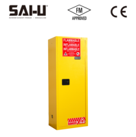 Armoire de sécurité pour liquides inflammables SAI-U SC2022Y jaune avec ventilation, armoire chimique à 3 étagères pour laboratoire industriel