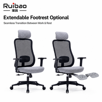 Chaise de bureau ergonomique moderne Ruibao pour le bureau à domicile avec dossier haut en maille respirante, accoudoirs 3D, hauteur réglable et appui-tête confortable