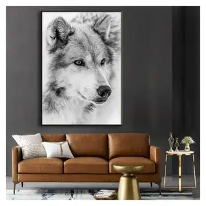 White Wolf Pictures Poster Prints Wild Animal Canvas Pintura Prairie Wolf Wall Art Modern Living Room Decor Pinturas de parede