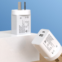 Cargador de Pared Eléctrico USB Tipo-C Superrápido de 25 W PD 3.0 QC3.0 con Enchufe AU y Certificación SAA