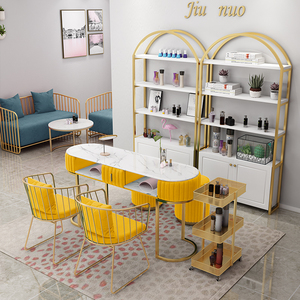 Luxury Modern Manicure <strong>Table</strong> &amp; Chairs Wholesale Professional Marble Top <strong>Nail</strong> <strong>Tables</strong> Custom Beauty Salon Furniture for <strong>Nails</strong> - Product Image 4