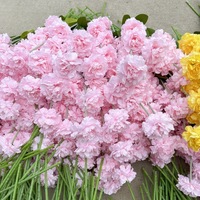 Vente en gros de 5 tiges de fleurs artificielles en soie, roses blanches, pour la décoration florale des tables de mariage, des salons