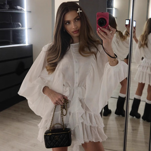 Ropa de Mujer para Primavera y Verano, Nueva <span class=keywords><strong>Falda</strong></span> con Volantes Laminados, Cómoda y Combinable con Todo - Product Image 1