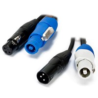 Cable Híbrido PowerCON XLR 14AWG Azul Gris NAC3FCA NAC3FCB, Cable Combinado de Alimentación y DMX para Luces Móviles de Escenario OFC