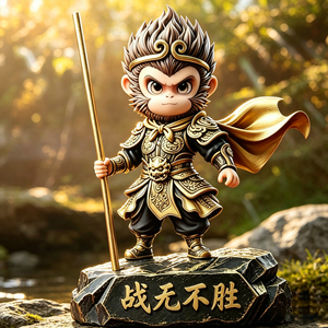 Figurine en résine Monkey King Sun Wukong, statue Chibi Victory, figurine d'action mignonne, décoration pour la maison ou le bureau, cadeau - Product Image 2