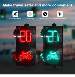 Melhor Preço: Sinalizadores de Tráfego LED para Bicicletas de 200mm em Vermelho e Verde para Faixas Não Motorizadas - Product Image 5