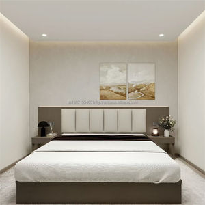 Juego de Dormitorio Moderno Comercial de Bajo Costo, Cama de Madera Personalizada, Mesitas de Noche, Mueble para TV, Armario para Hoteles y Apartamentos de 3 Estrellas - Product Image 6