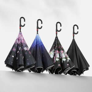 23 pouces <span class=keywords><strong>prix</strong></span> d'usine en gros coupe-vent double couche imprimé <span class=keywords><strong>parapluie</strong></span> <span class=keywords><strong>inversé</strong></span> avec motif - Product Image 3