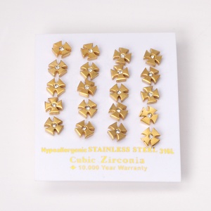 Fashion 10 Pairs/Set Small <strong>Earrings</strong> Simple Stainless Steel Custom Geometric <strong>Stud</strong> <strong>Earrings</strong> Set for Women - Product Image 3